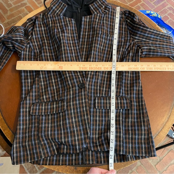 Liverpool Dickey jacket‎ Blazer brown tan blue plaid size medium - Picture 8 of 10